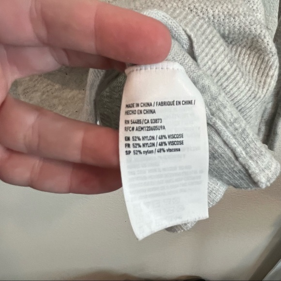 American Eagle Outfitters Ahh-Mazingly soft oatmeal gray sweater navy stripe S - Picture 4 of 7